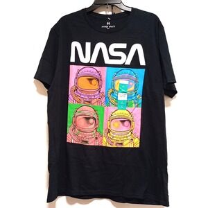 Hyper Space NASA T-Shirt XL Black Pop Art Astronaut Graphic Tee New With Tags